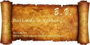 Ballabás Viktor névjegykártya