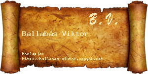 Ballabás Viktor névjegykártya