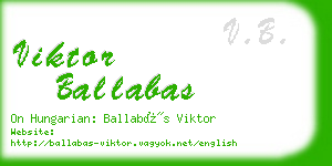 viktor ballabas business card